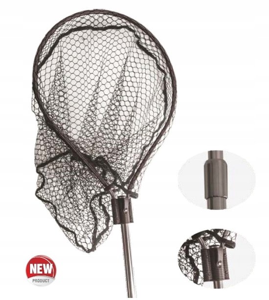 Mistrall Rubber Visnet 2 Delig 1,45-2M 47x55mm van Merkloos