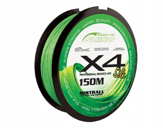 Mistrall Shiro X4 Gevlochten Lijn 0.15mm / 150m Groen van Merkloos