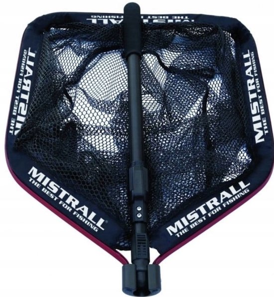 Mistrall Telescoop Schepnet 145cm Rubber 45x55cm van Merkloos