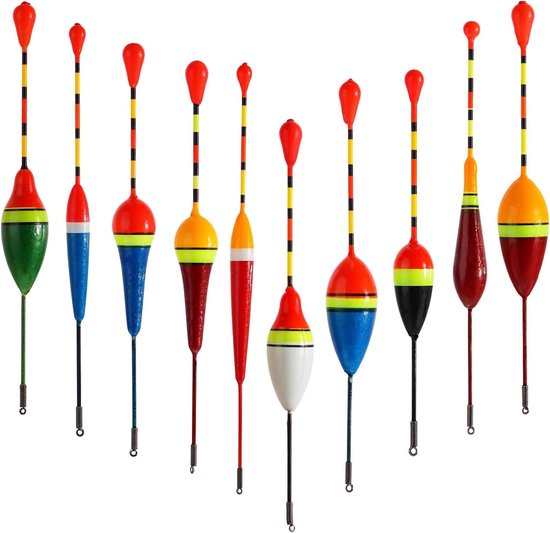 MK Stoer -Drijvers voor vissen - Hengeldobbers - Forel - Visaccessoires - 10 stuks - Dobbers - Bobbers - Hengelstoppers - Drijverset - Geschikt voor verschillende vissoorten van MK Stoer