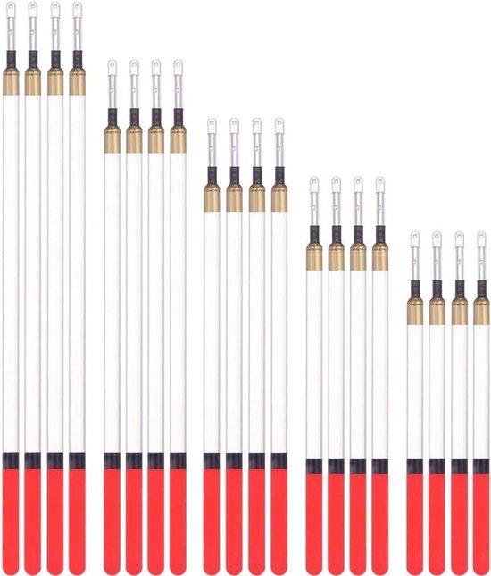 MK Stoer - Visgerei Drijft - Wagglers - 20 stuks - Clear - Maten - Waggler Drijft - Rechte - Insert - Drift - Geladen - Grove Buis - Match - Dunne - Dikke - Tips - Visbenodigdheden. van MK Stoer