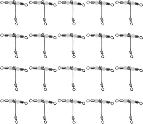 MKStore - Lichtgevende Vissen Swivel 20 Stuks 3 Way Connector Cross Line Rolling Swivel met Kralen van Merkloos