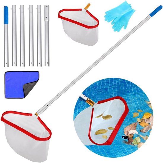 MMM® Zwembad Schepnet - Zwembad Net - Schepnet - met 2,25 m Verstelbare Stang - met Aluminium Frame van Merkloos