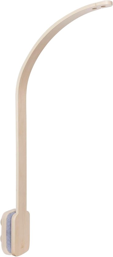 Mobiele houder – hout – universele houder voor babymobiel – voor box en babybed – stijlvolle houten beugel – babyaccessoires – bevestiging zonder boren