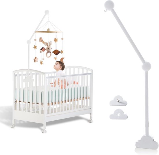 mobiele houder hout wit wolken: Nizirioo mobiele houder babybed belhouder mobiele houder luiertafel box wieg DIY baby mobiele houder houder voor windspel bedbel