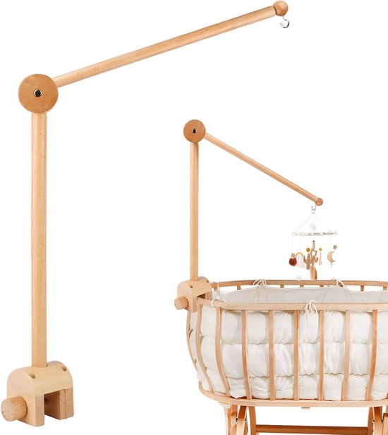 Mobiele houder, verstelbare mobiele houder, luiertafel voor kinderkamer, houder voor mobiel babyhout, mobiele standaard om op te hangen, kinderbedden en luiertafels, mobiels/windspelspeelgoed