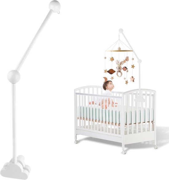 Mobiele houder voor babybed, 360 graden draaibaar, mobiele houder, houten standaard, om op te hangen, windspel, speelgoed in de babykamer, mobiele hanger voor kinderkamerdecoratie
