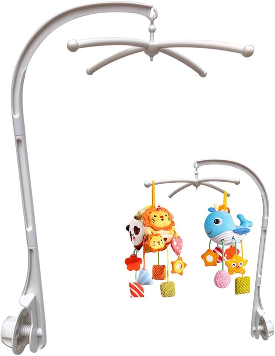 Mobiele houder voor baby's, hout, 360 graden draaibaar, voor wiegen, afneembaar ontwerp voor het ophangen van muziekdozen, windgong en ander speelgoed voor wiegen