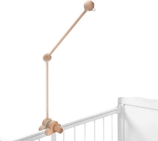 Mobielhouder voor babybed, houten mobielhouder met wolk
