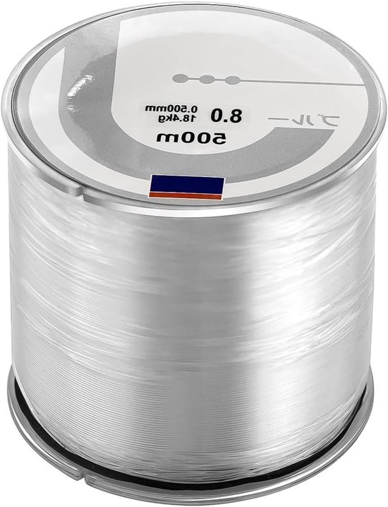 Monofilament Visserslijn 8.0 Spool 500M Duidelijke Nylon Vissersdraad voor Zoet- en Zoutwater, 2-35LB Sterkte en Duurzaam Gebruik van Merkloos