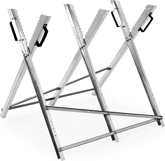 Monzana Zaagbok - Metaal Opvouwbaar 83x81x88cm - Zilver van Monzana