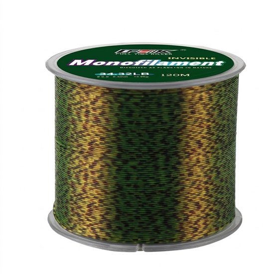 Mosgroene nylon vislijn vislijnen unisex 120M 0,5mm 34,32LB monofilament vis draad camouflage hengel lijn voor zoet en zout water vissen