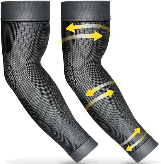 Mouwen Elleboogsteunen, Volledige Arm Ondersteunt Bescherming voor Mannen & Vrouwen (Paar), Antislip Sport Arm Braces