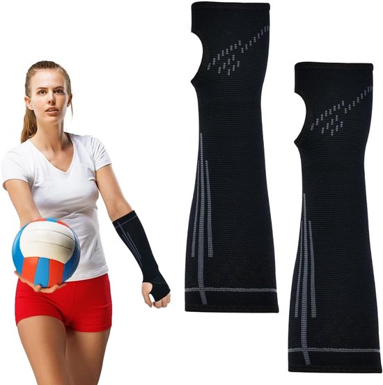 Mouwen onderarm mouwen volleybal elleboogbeschermers armbeschermers compressie mouwen polsondersteuning zachte volleybal polsbeschermer met beschermende pad en duimgat