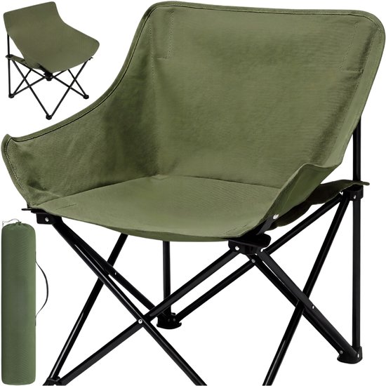 MOZY® - Inklapbare Kuipstoel - Groen - tot 120 kg - in Draagtas - Antislip - Campingstoel - Visstoel - Vissen - Vissersstoeltje