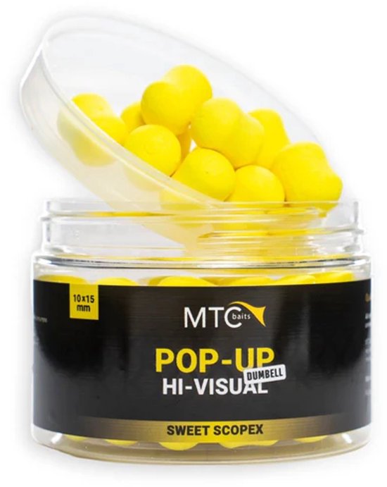 MTC Baits Pop-Up Hi-Visual Dumbell Sweet ScopeX - 10x15 mm Geel