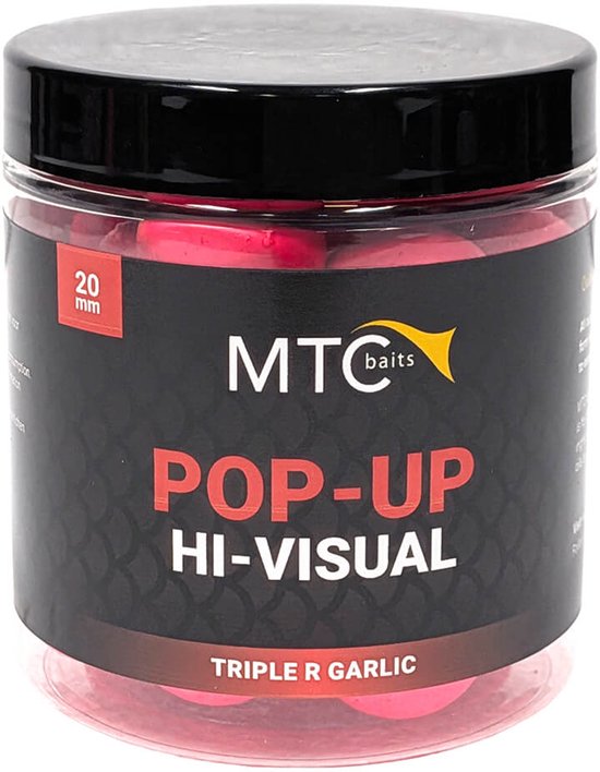 MTC Baits Pop-Up Hi-Visual - Triple R Garlic - 20 mm Oranje