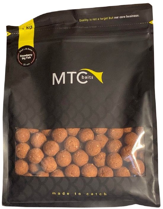 MTC Baits Strawberry Big Fish Boilies 20mm 1kg