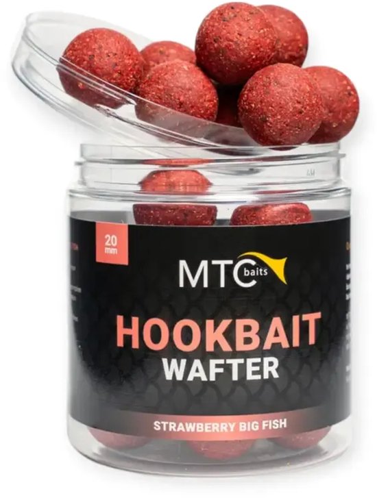 MTC Baits Strawberry Big Fish - Hookbait Wafter - 24 mm - Rood