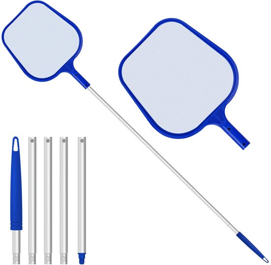 MTTProducts - Zwembad Skimmer Net - Verstelbaar - Aluminium Telescoop van 48 Inch - Blad Skimmer Net - Voor Tuin en Vijver - Blauw