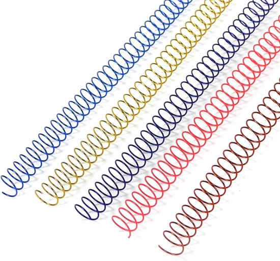 Multicolor Spiral Binding Spoelen, 60 Vellen Capaciteit, 11,1 mm, Verpakking van 100, Perfect voor Kantoor en Schoolgebruik van Merkloos