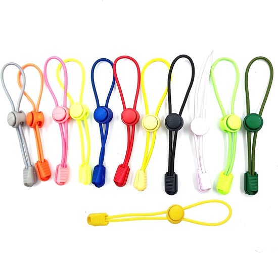 Multifunctionele Clay Bag Tie Set van 12 Stuks, Verstelbare Elastische Trekkoord Organizer in 11 Kleuren voor Veilig Reizen, Oogbescherming en Sleutels beheren