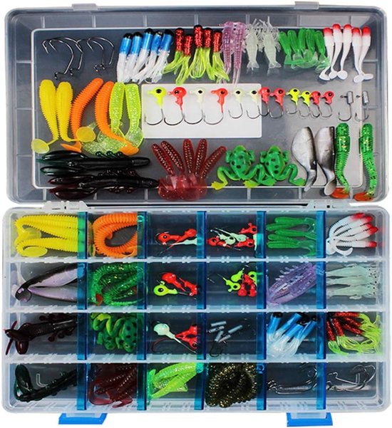 Multifunctionele Hengelset met Diverse Aasaccessoires, Zachte Aas, Haak en Opbergdoos voor Visserij