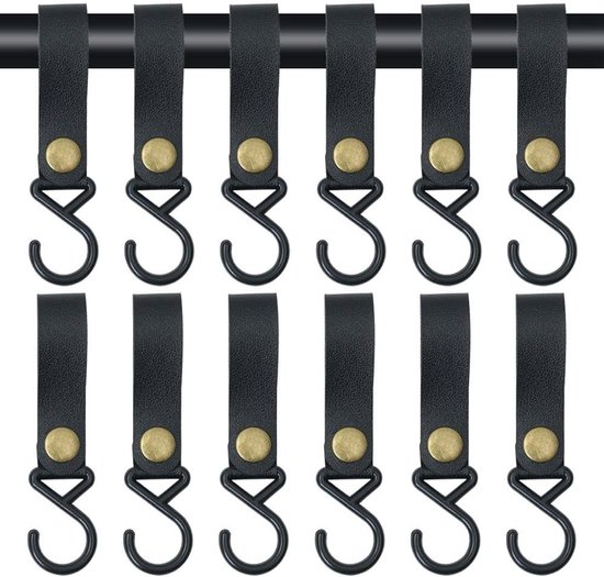 Multifunctionele metalen haken voor camping en thuisgebruik - 12 stuks voor potten, pannen en handdoeken van Merkloos