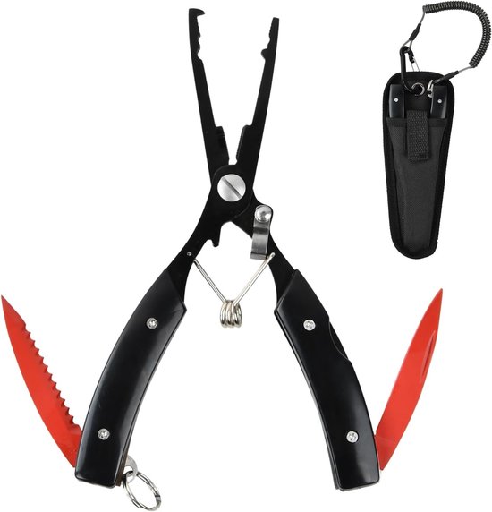 Multifunctionele Rvs Vissers Tang met Lanyard, Draagbare Haak Ontlader, Lijnsnijder en Springring voor Vissen, 16CM, Ideaal voor Visuitrusting en Outdoor Activiteiten van Merkloos