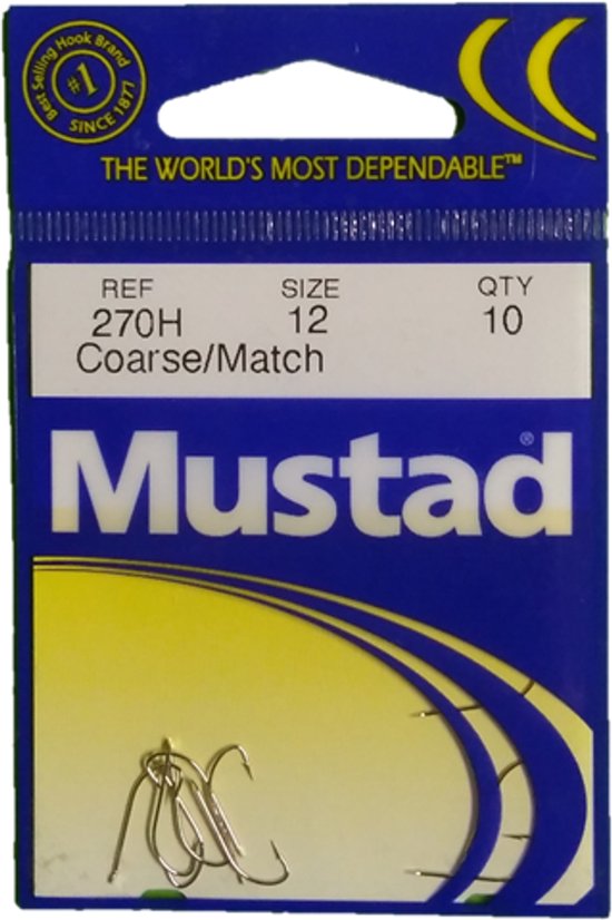Mustad 270c-ni-maat 12, 10 stuks
