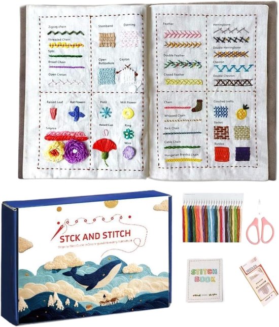 Naaiboek Beginners - Handwerkset Instructies - Creatief Hobbyen - Stapsgewijze Gids - 20x12.5x5cm