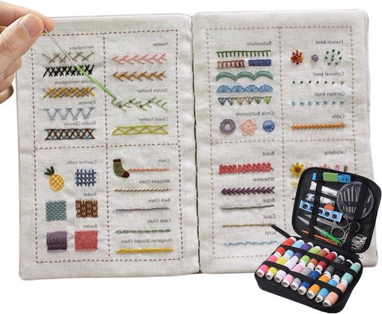 Naaiboek Handwerk - Borduurboek Stijlgids - Handwerk Leren - Losbladig Ontwerp - Zoals op afbeelding - Meerkleurig