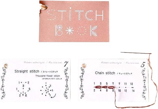 Naaiboeken voor beginners - Snijpatroonboek knutselset - Verbeter naaivaardigheden - Creatieve patronen designs - 15 x 8 cm - Multicolor