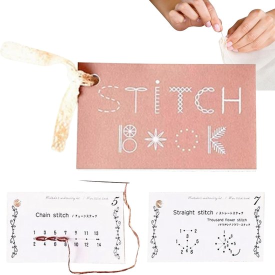 Naaigids Boek - Creatieve Instructies - Beginner Leren - Borduurvaardigheden Ontwikkelen - 14 x 6 x 2 cm van Merkloos