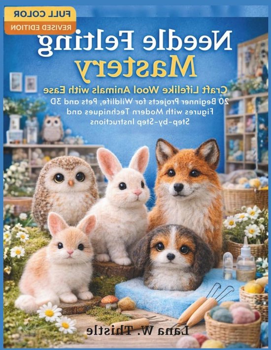 Naaldvilten Boek - Wolvilten Gids - Dieren Vilten - 20 Projecten - 79 pagina's - Full Color van Merkloos