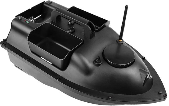 NaevaMi Voerboot - Fishing Bait Boat met GPS - 16 Waypoints - 500 m Bereik Afstandsbediening - Drie Voerbakken - 12000 mAh Oplaadbare Accu - Automatische Terugkeer - LED-verlichting - Waterdichte RC Karper Voerboot - Zwart van Merkloos