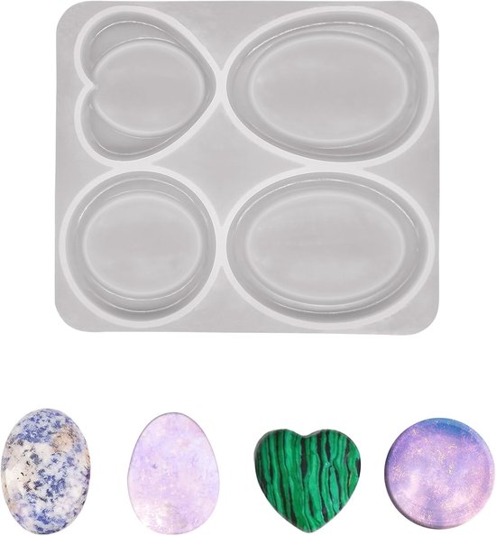 Nagelangst Steen Hars Siliconen Mal, Hars Mallen Siliconen voor Stress Ontspanning Zakstenen, Epoxy Gietvorm Angst Stressverlichting Meditatie Genezing Reiki voor Mannen Vrouwen