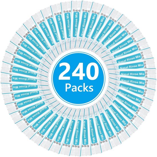 Nasal Rinse Zoutzakken, 240 x 2.7 g voor Neusspoeling, Ideaal voor Neusdouches en Sinusreiniging, Effectieve Neusverzorging en Verlichting