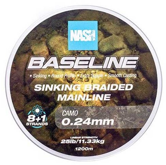 Nash Baseline Sinking 1200 M Gevlochten Vislijn Transparant 0.240 mm van Nash