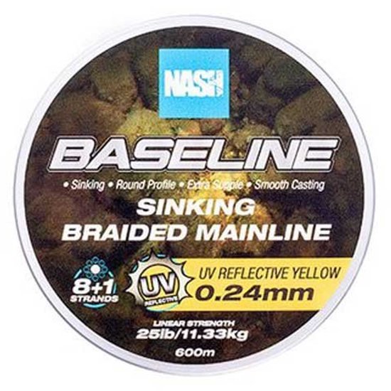 Nash Baseline Sinking 600 M Gevlochten Vislijn Transparant 0.240 mm