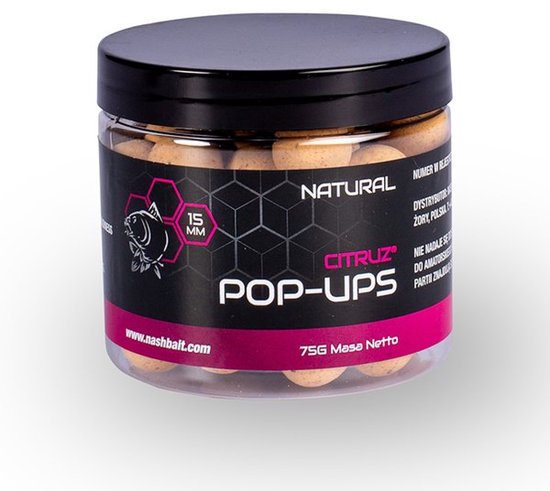Nash Citruz Pop Ups Natural 15mm 75gr van Merkloos