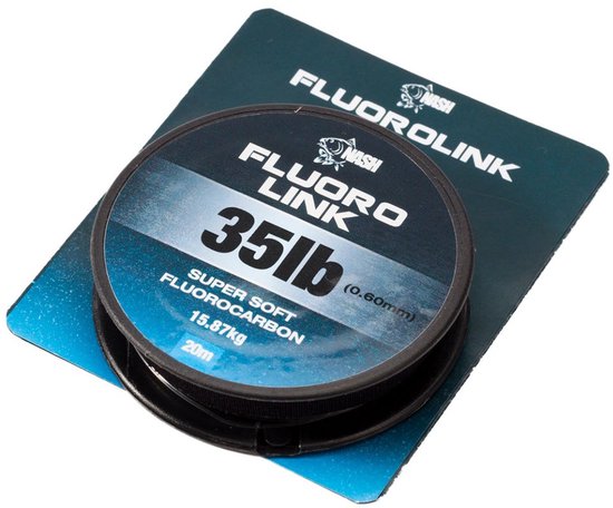 Nash Fluorolink Flurocarbon 20 M Zwart 0.450 mm van Merkloos