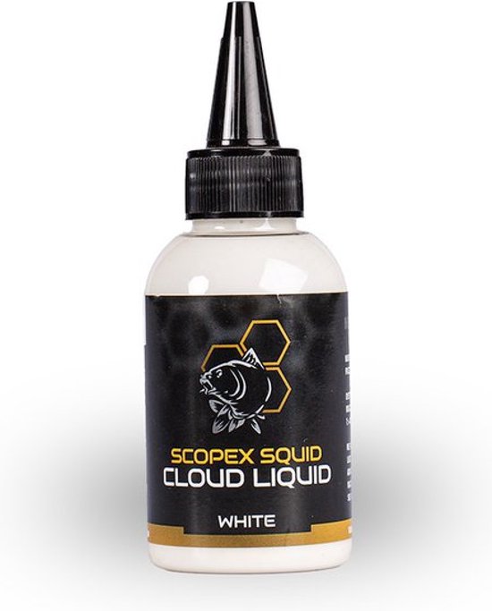 Nash Scopex Squid Cloud Liquid 100ml Yellow van Merkloos