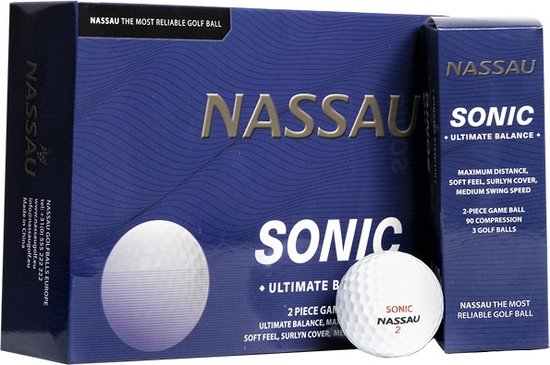 Nassau Sonic - Golfballen - 12 stuks - Wit van Nassau