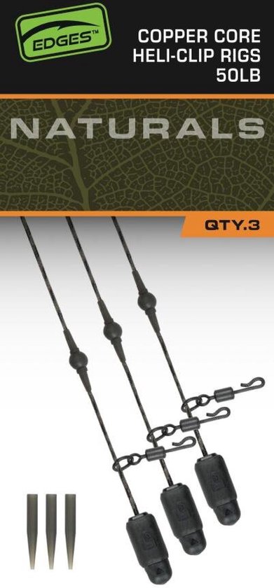 Naturals Heli-Clip Rigs 50LB Copper Core Fox van Merkloos