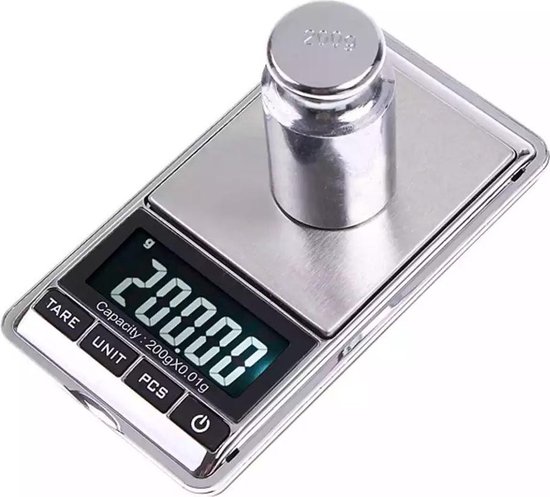 Nauwkeurige Digitale Mini Keuken Pocket Weegschaal - 0,01 tot 200 Gram - Ultra Precisie Zakweegschaal - LCD Display van Merkloos