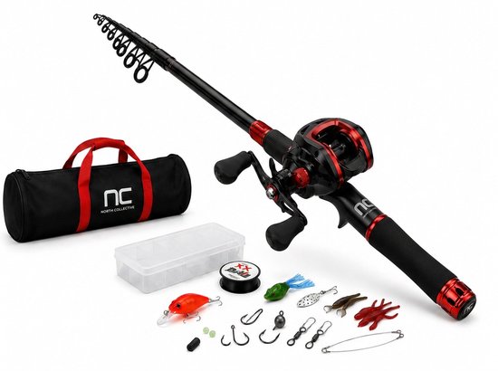 NC Telescopische Vishengelset met Molen Draagtas en Accessoires - Complete Beginners Hengelset - Werphengel - Hengel Carbon 2.1 m Vishengel set