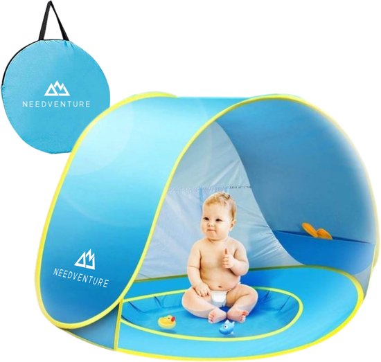 NEEDVENTURE® Baby Speeltent - Pop Up Tent - Zwembad Strandtent - Windscherm Strand - Camping Strandtentje - Speeltent - Blauw van NEEDVENTURE®