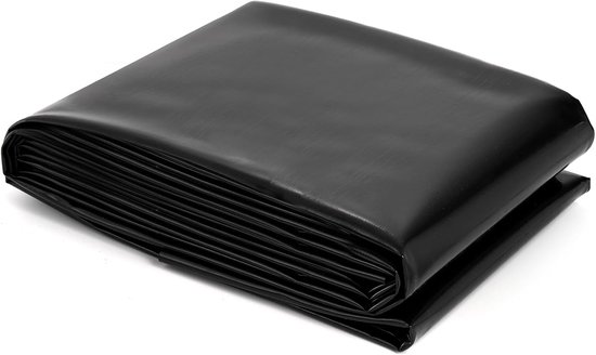 Neegaurd 3 x 3 m vijverfolie, flexibele vijverhuid vijverfolie, versterkte zwarte HDPE vijverfolies voor buitenvijvers, opvouwbare rubber visvijverfolies voor waterval, vijver en visvijvers