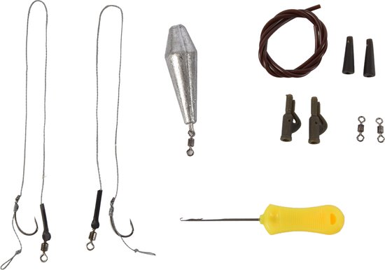 Neon Silver Zwart Karper Set | Complete Set voor Hengelbenodigdheden | Kunststof en Metaal | Geschikt voor Jong & Oud | 11cm x 2 cm | Hengelsport Accessoires voor Kamperen & Outdoor Avonturen